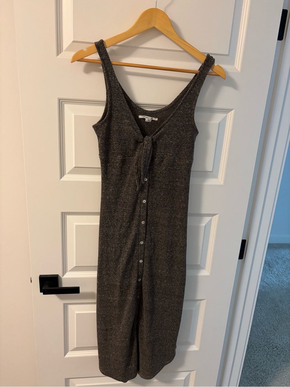 O'Neill Charcoal Sleeveless Button-Front Midi Dress